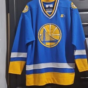 Starter Royal Golden State Warriors Pointman Hockey Jersey -NWT